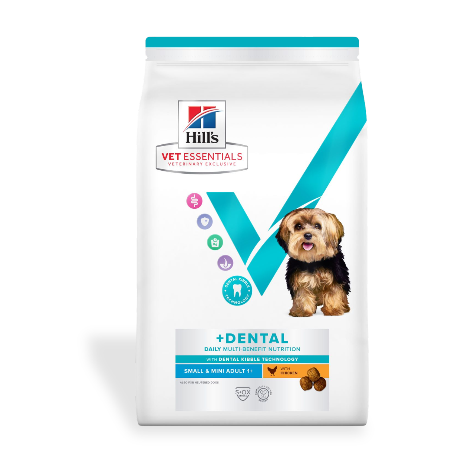 Image: Hills Vet Essentials Dental Small & Mini - 2 kg - Complete nutrition for adult small breed dogs under 10 kg. Supports dental health, digestion, skin, weight and vitality.