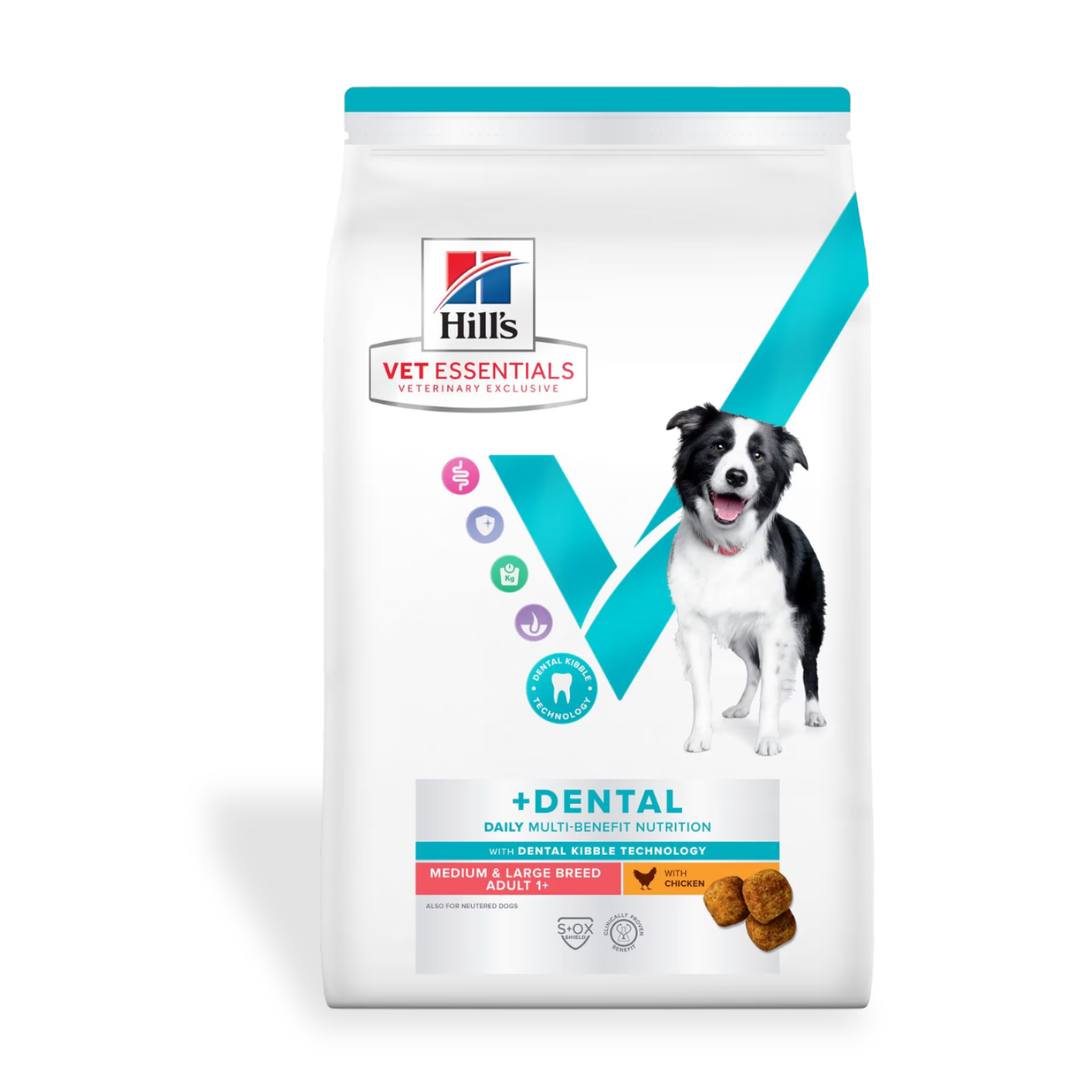 Image: Hills Vet Essentials Dental Medium & Large - 10 kg - Vet-exclusive dry food for adult dogs to support clean teeth, digestion, weight control, and coat health — with proven dental benefits.
