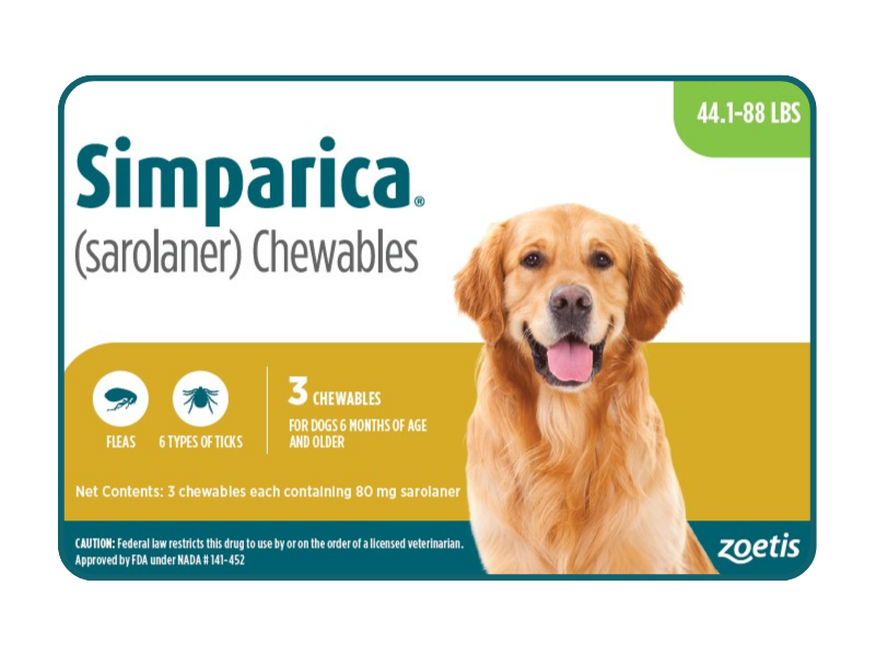 Image: Simparica for Dogs 20–40 kg - Simparica chewables offer powerful monthly protection for large dogs against fleas and ticks.