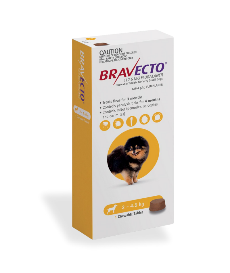 Image: Bravecto for Dogs 2.5–4 kg - Extended flea and tick protection in one tasty chew. Perfect for Chihuahuas, Toy Poodles, Yorkies & more.