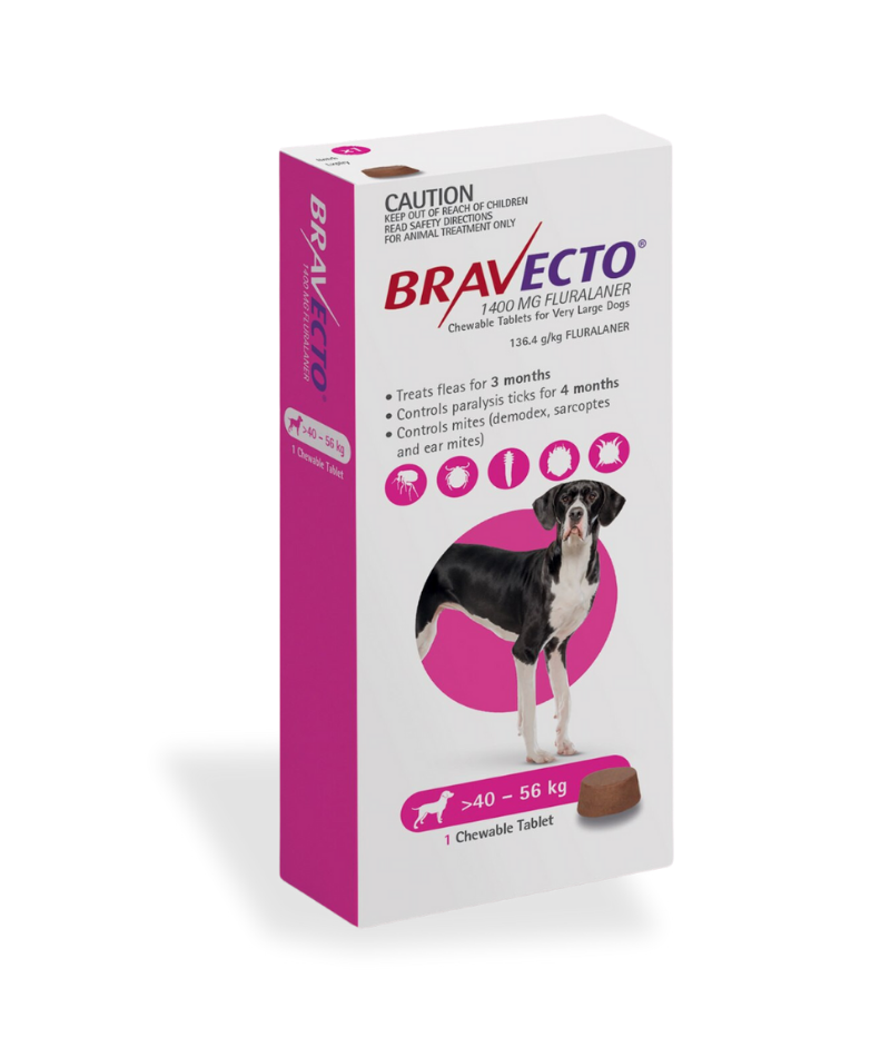 Image: Bravecto for Dogs 40–56 kg - Maximum protection for German Shepherds, Rottweilers, Cane Corsos, Dobermans, and other giants — just one chew every 3 months.