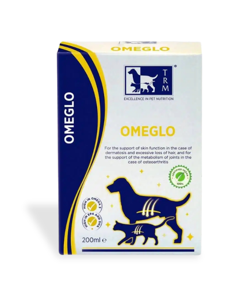 Image: Omeglo Skin & Joint Supplement for Dogs and Cats – 500 ML - תוסף נוזלי עשיר באומגה לשיפור בריאות העור, להפחתת נשירה ולתמיכה במטבוליזם מפרקים אצל חיות מחמד עם אוסטיאוארטריטיס.